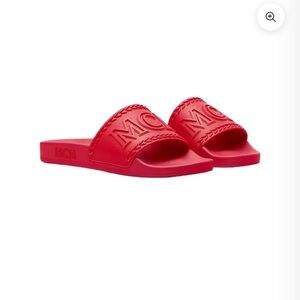 MCM Kids Bright Red Slide Sandals